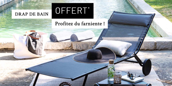 Drap de bain offert , profitez du farniente !